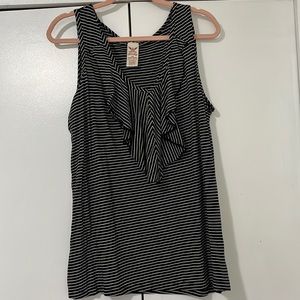 Faded Glory black and white striped tank top